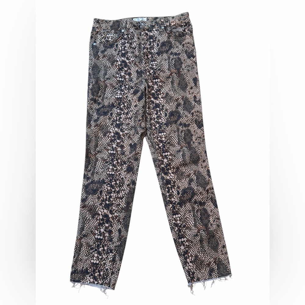 We The Free Snake Print Cropped Skinny Jeans